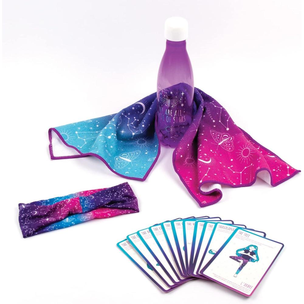 image:image3C4G Celestial Yoga Accessory Set  Includes Kids Water Bottle Towel Headband amp Cards  Accessories for Girls Ages 6810121416 by Make It Real