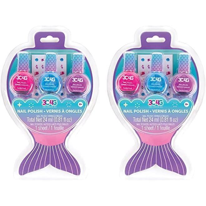 image:image3C4G Unicorn Shimmer Nail Polish Trio Bring Magic to Life with These 3 Holographic Nail Polishes for Ages 8 and up by Make It Real081 Fl Oz Pack of 2