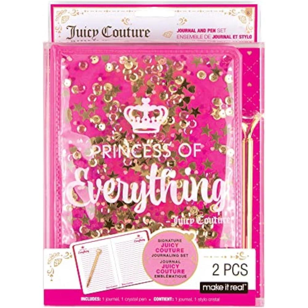 image:imageJuicy Couture Princess Of Everything Glitter Journal amp Pen Set  Pink amp Gold Make It Real Teens Tweens amp Girls Fashionable 200 Page Lined Journal Take Notes In Class Sketch amp Doodle Ages 8