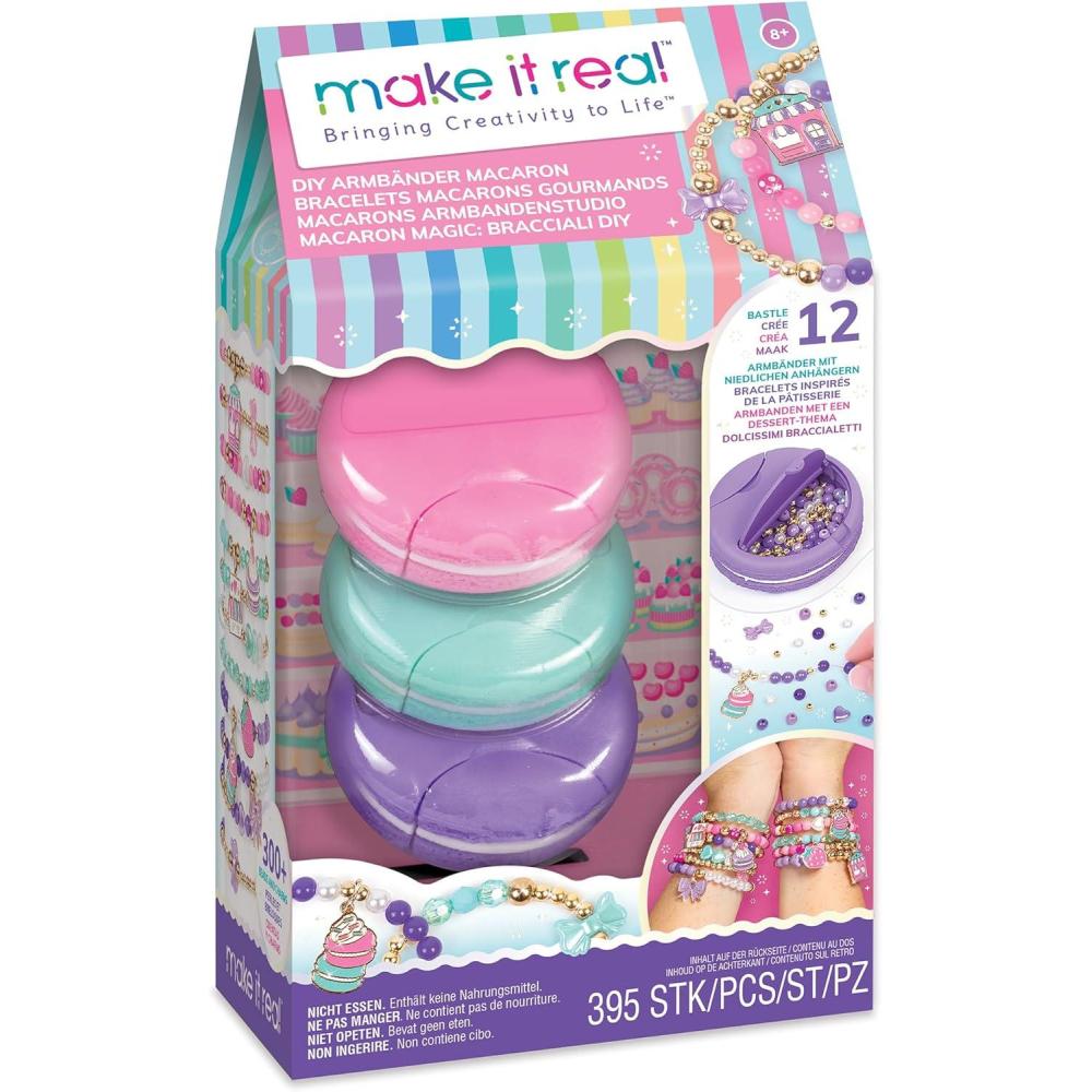 image:imageMake It Real Macaron Bracelet Maker  395pc DIY Jewelry Craft Kit Design amp Make 12 Dazzling Bracelets DessertThemed Beads amp Charms GirlsKids 8