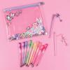 3C4G Butterfly Glitter Pouch & Colored Gel Pen Set – 10 Color Gel Pens for Kids, 2 Butterfly Writing Pens for Kids & Sequin Pencil Case for Girls – Kids Gel Pens for Coloring by Make It Real