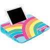 3C4G Pink & Gold Deluxe Fur Lap Desk, Take Tech on The Go, Includes a Media Slot That Perfectly Holds Tablets & Phones, for Ages 6 and up by Make It Real(Rainbow Bright)