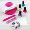 Make It Real – Glitter Nail Spa – Nail Art Kit for Kids with Nail Polish, Nail Dryer, Stickers – DIY Manicure & Pedicure Set