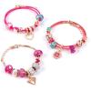Make It Real – Halo Charms Bracelets Think Pink – DIY Charm Bracelet Making Kit – Friendship Bracelet Kit with Beads, Charms & Cord – Arts & Crafts Bead Kit for Girls – Makes 3 Bracelets