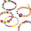 Make It Real – Retro Neon Black & White Bracelets – DIY Charm Bracelet Making Kit with Case – Friendship Bracelet Kit with Beads, Charms & Cord – Arts & Crafts Bead Kit for Girls – Makes 5 Bracelets