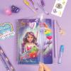 Make It Real: Unicorn Academy: Enchanted Unicorn Stationery Set – 17pc Journal Kit, Gel Pens-Stickers-Erasers-Gems, Diary, Netflix Series, Kids 6+