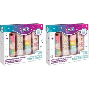 Make It Real 3C4G: Adventure Fun: Lip Gloss Set – 4 Piece Scented Lip Gloss Sticks, Cherry-Peach-Grape-Strawberry,On The Go for Adventurous & Stylish Tweens & Girls, Three Cheers for Girls, Ages 8+(1 Count (Pack of 2))