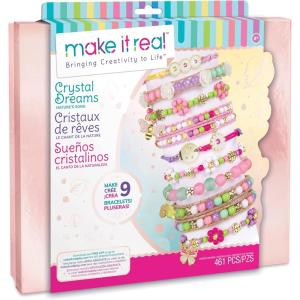 Make It Real: Crystal Dreams Nature Song – Create 9 Unique Charm Bracelets, 461 Pieces, Green Pink & Purple, All-in-One, DIY Charm & Bead Jewelry Kit, Tweens & Girls, Arts & Crafts, Kids Ages 8+(461 Pieces)