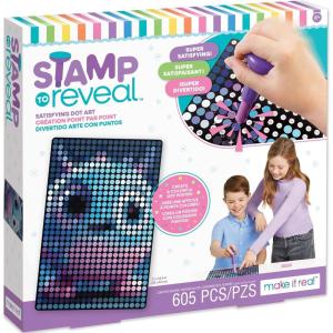 Make It Real: Stamp to Reveal Single – Puff Monster – 605pcs – DIY Dot Poster Character, 11×16.5, Craft Kit, Artwork Activity, Girls & Kids Ages 6+