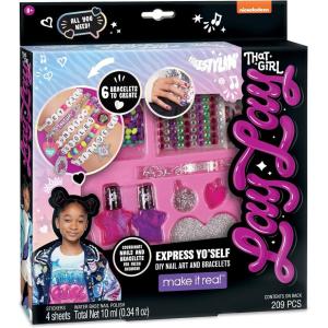 That Girl Lay Lay: Express Yo ‘Self – DIY Nail Art & Bracelets Kit – Create 6 Bracelets, Make It Real, Nickelodeon, 209 Pieces, Coordinate Nails & Bracelets For Fresh Fashion, Arts & Crafts
