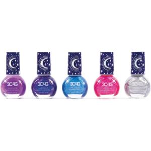 Make It Real 3C4G: Celestial Nail Polish Hexagon – 5 Bottles of Glittering Polish, Teens Tweens & Girls, Water Based, Non-Toxic Long-Lasting Polish, Dreamy Tones, Blues Purple Pink & Silver, Ages 8+