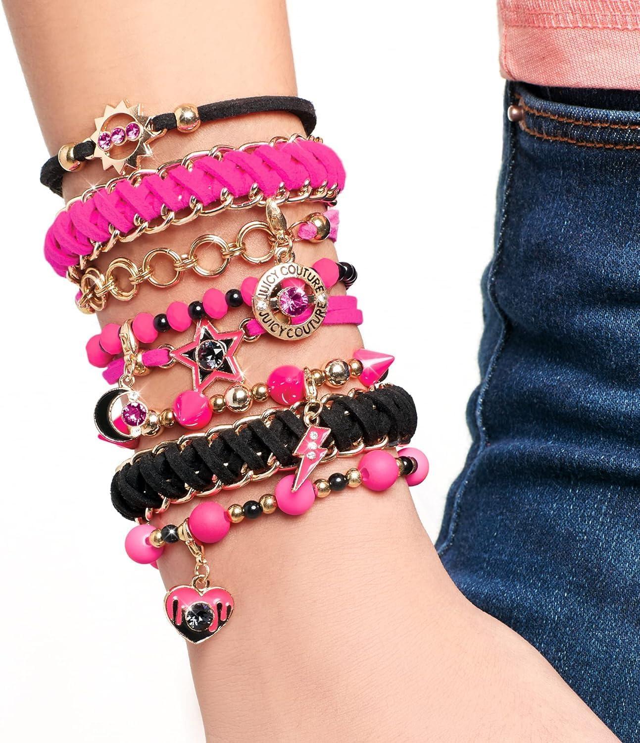image:imageMake It Real Juicy Couture 2 in 1 Crystal Starlight amp Sunshine Bracelet Kits Bundle DIY Charm Bracelet Making Kit for Girls with Swarovski Crystal Charms amp Beads Makes 15 Bracelets