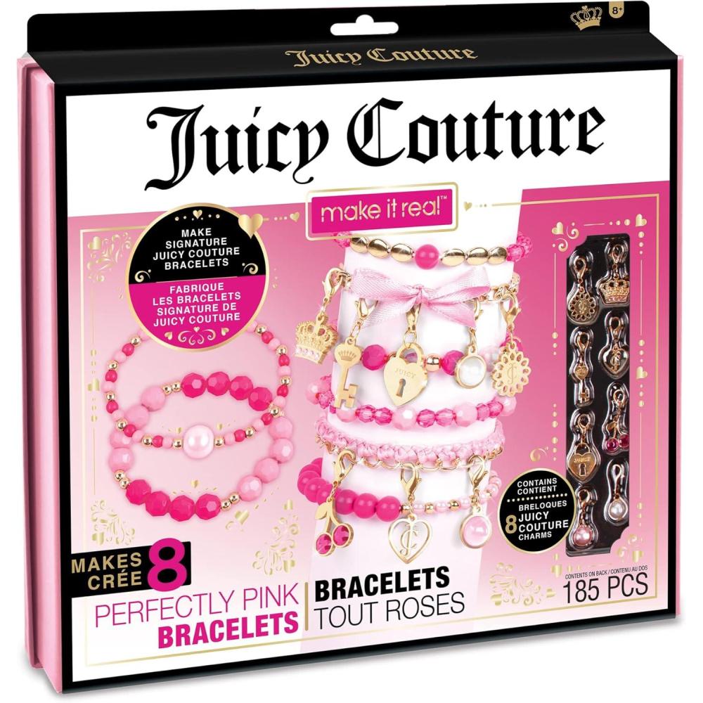 image:imageMake It Real  Juicy Couture Perfectly Pink Bracelet Making Kit  Kids Jewelry Making Kit  DIY Charm Bracelet Making Kit for Girls  Friendship Bracelets with Beads for Girls 8101214