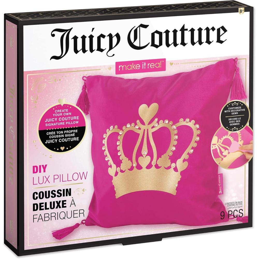 image:imageMake It Real DIY Juicy Couture Luxe Pillow Kit  Stylish Tween Decor with Gems amp Tassels for Personalized Bedroom Accent  Perfect Craft Gift for Ages 8