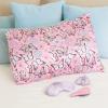 3C4G Butterfly Beauty Sleep Set – Sleepover Set for Girls, Tweens & Teens with Kids Sleep Mask, 100% Satin Pillowcase (Standard Size), Satin Scrunchie & Hair Brush Purple by Make It Real