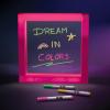 3C4G It’s Lit! Light Up Message Board – LED Message Board with Dry Erase Markers – 9” x 9” Pink Light Up Message Sign for Girls, Tweens & Teens – 1 Light Up Board & 3 Neon Markers by Make It Real