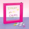 3C4G It’s Lit! Light Up Message Board – LED Message Board with Dry Erase Markers – 9” x 9” Pink Light Up Message Sign for Girls, Tweens & Teens – 1 Light Up Board & 3 Neon Markers by Make It Real