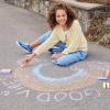 3C4G Unicorn Rainbow Magic Chalk Set – Sidewalk Chalk for Toddlers & Kids – Washable Outdoor Set – Includes 5 Chalk Sticks, 2 Rainbow Cakes & 2 Unicorn Horns by Make It Real