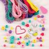 Make It Real – Good Vibes Bracelets Kit – DIY Charm Bracelet Making Kit with Case – Friendship Bracelet Kit with Beads, Charms & Thread – Arts & Crafts Bead Kit for Girls – Makes 5 Bracelets