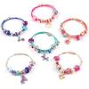 Make It Real: Halo Charms 2-In-1 – True Blue & Think Pink – Create 6 Metallic Bracelets, 56 Pieces, All-In-One, DIY Unique Charm & Bead Jewelry Kit, Tweens & Girls, Arts & Crafts, Kids Ages 8+