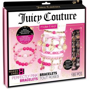 Make It Real – Juicy Couture Perfectly Pink Bracelet Making Kit – Kids Jewelry Making Kit – DIY Charm Bracelet Making Kit for Girls – Friendship Bracelets with Beads for Girls 8-10-12-14