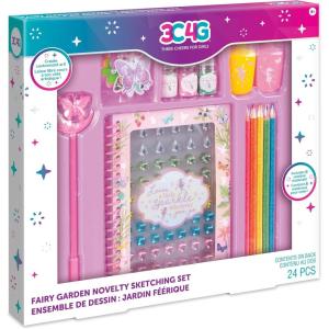 Make It Real 3C4G: Fairy Garden Novelty Sketching Set – 24 pcs, Create Crafts & 3D Artworks, Mixed Media Set, Tweens, Girls & Kids Ages 8+, Three Cheers for Girls