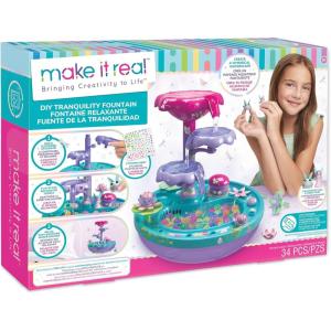 Make It Real: DIY Tranquility Fountain – Build a Whimsical Water Space, Water Falling & Sensory Experience, 30+ Pieces, Build-Play-Relax, USB Powered Water Feature, Tweens & Girls, Kids Ages 8+